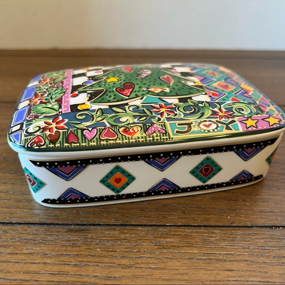 Vintage MIKASA Christmas Tree Porcelain Trinket Box, Festive Theme By Jenny Faw - Picture 11 of 11